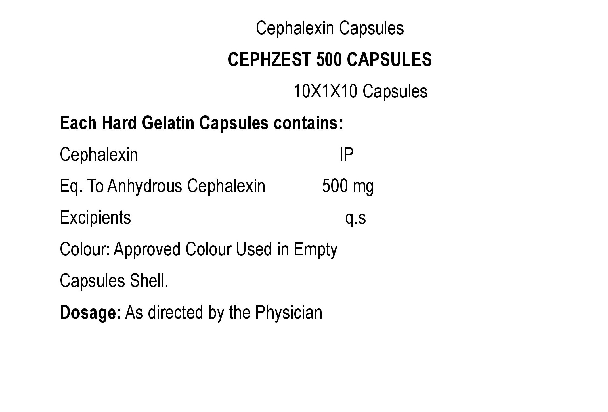 CAPZEST 500 TABLETS